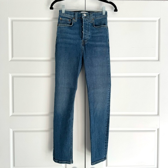 RE/DONE Ultra High Rise Ankle Crop, size 25 - Picture 2 of 11